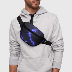 Поясная сумка 3D Красивая синяя неоновая лава - фото 2