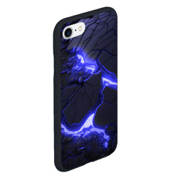 Чехол для iPhone 7/8 матовый Красивая синяя неоновая лава - фото 2