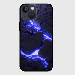 Чехол для iPhone 13 mini Красивая синяя неоновая лава