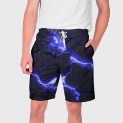 Мужские шорты 3D Красивая синяя неоновая лава
