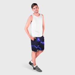 Мужские шорты 3D Красивая синяя неоновая лава - фото 2