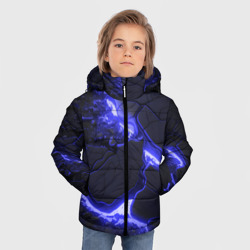 Зимняя куртка для мальчиков 3D Красивая синяя неоновая лава - фото 2