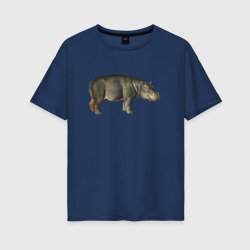 Женская футболка хлопок Oversize Hippopotamus