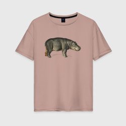 Женская футболка хлопок Oversize Hippopotamus