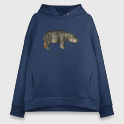 Женское худи Oversize хлопок Hippopotamus