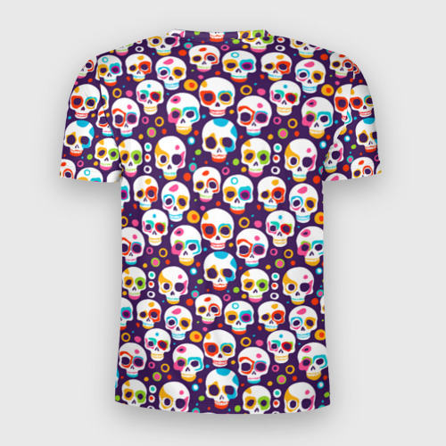 Мужская футболка 3D Slim Черепа абстрактный многоцветный узор, цвет 3D печать - фото 2