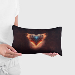 Подушка 3D антистресс Каменное сердце в неоновом красном электрическом свечении - фото 2