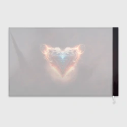 Флаг 3D Каменное сердце в неоновом красном электрическом свечении - фото 2