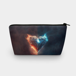 Косметичка 3D Две части каменного брутального сердца в неоне