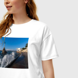 Женская футболка хлопок Oversize Севастополь - фото 2