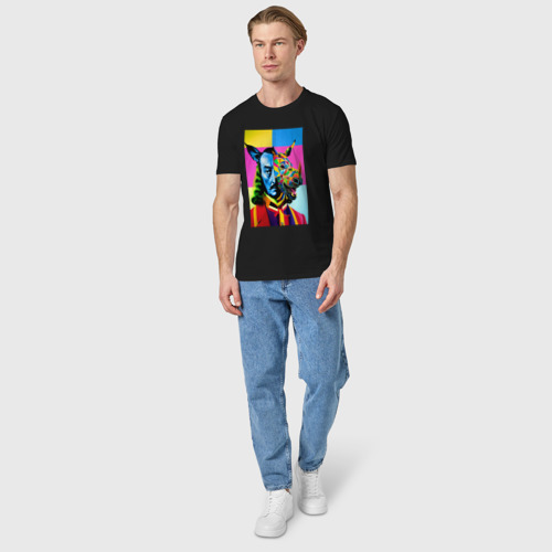 Мужская футболка хлопок Сальвадор Дали и носорог - нейросеть - art, цвет черный - фото 5