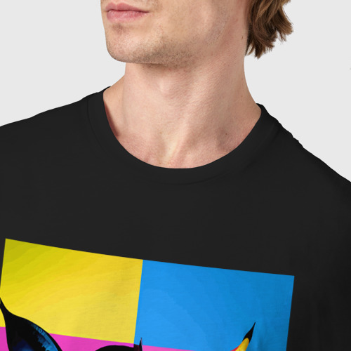 Мужская футболка хлопок Сальвадор Дали и носорог - нейросеть - art, цвет черный - фото 6