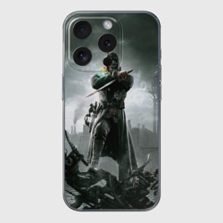 Чехол для iPhone 15 Pro Max силиконовый с защитой камеры Dishonored steampunk