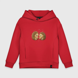 Детское худи Oversize хлопок Два влюбленных ежика