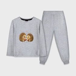 Детская пижама с лонгсливом хлопок Два влюбленных ежика