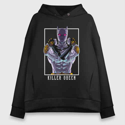 Женское худи Oversize хлопок Killer Queen anime, цвет черный