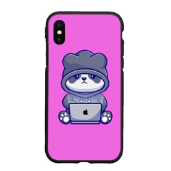 Чехол для iPhone XS Max матовый Розовая яблочная панда
