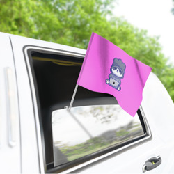 Флаг для автомобиля Розовая яблочная панда - фото 2