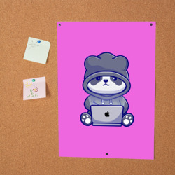 Постер Розовая яблочная панда - фото 2