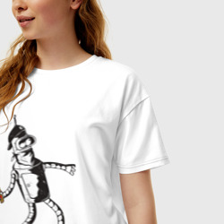 Женская футболка хлопок Oversize Бендер граффити - фото 2