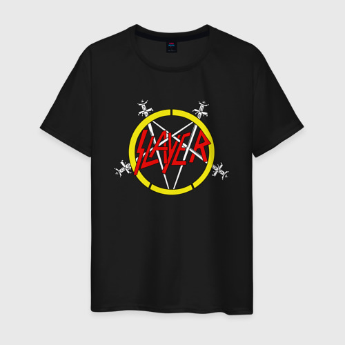 Мужская футболка хлопок Slayer rock music, цвет черный