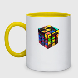 Кружка двухцветная Кубик-рубик