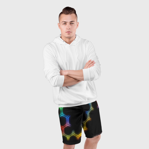 Мужские шорты спортивные Осколки брони, цвет 3D печать - фото 5