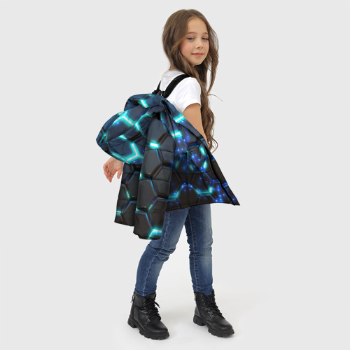 Зимняя куртка для девочек 3D Броня из энерго-гексагонов - фото 6
