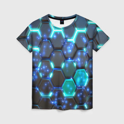 Женская футболка 3D Броня из энерго-гексагонов