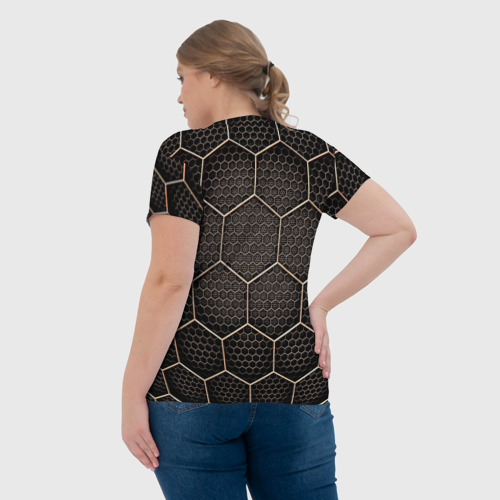 Женская футболка 3D Metalic carbon, цвет 3D печать - фото 7