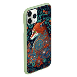 Чехол для iPhone 11 Pro матовый Рыжая лиса с орнаментом - фото 2