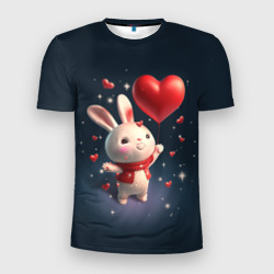 Мужская футболка 3D Slim Кролик с шариком