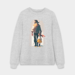 Мужской свитшот oversize без начеса хлопок Дочка и отец вместе