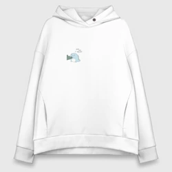 Женское худи Oversize хлопок Милый динозаврик - парные принты