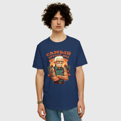 Мужская футболка хлопок Oversize Самый крутой Дед - фото 2