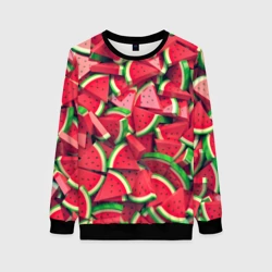 Женский свитшот 3D Попробуй арбуз