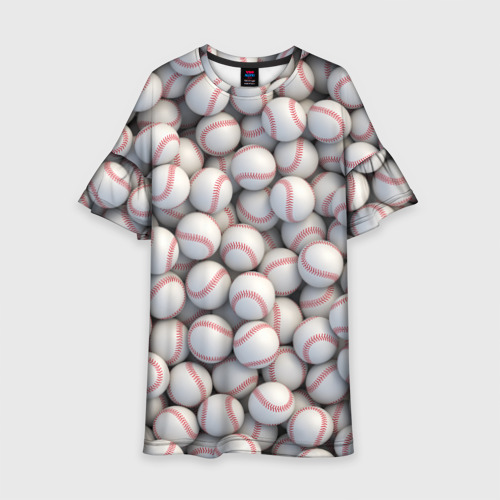 Детское платье 3D Бейсбольные мячи, цвет 3D печать