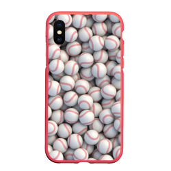 Чехол для iPhone XS Max матовый Бейсбольные мячи