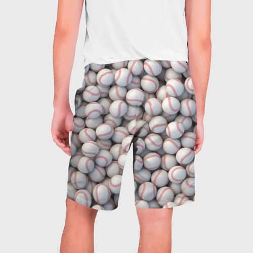 Мужские шорты 3D с принтом Бейсбольные мячи, вид сзади #1