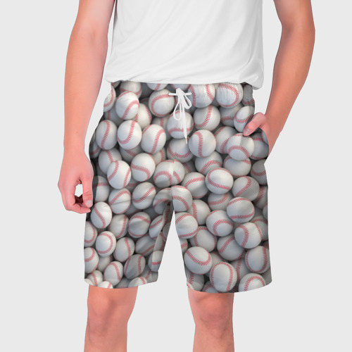Мужские шорты 3D с принтом Бейсбольные мячи, вид спереди #2
