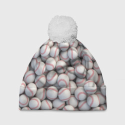 Шапка 3D c помпоном Бейсбольные мячи
