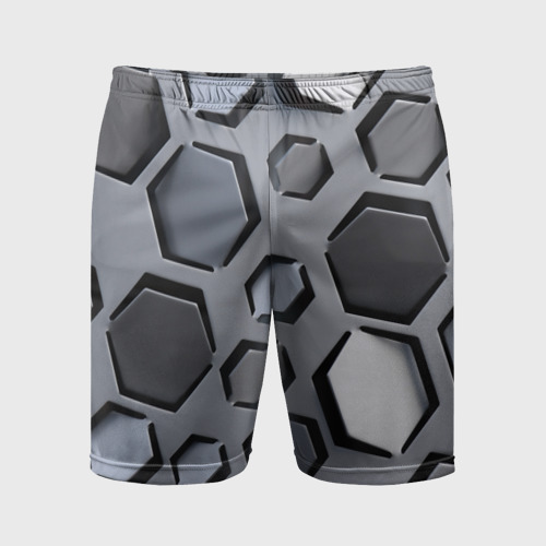 Мужские шорты спортивные Металик - разрезы доспех, цвет 3D печать