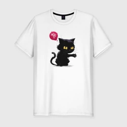 Мужская футболка хлопок Slim Cat hug's