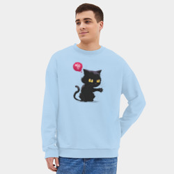 Мужской свитшот oversize без начеса хлопок Cat hug's - фото 2