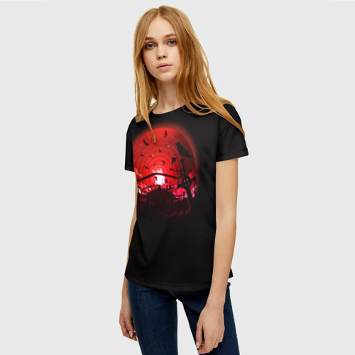 Женская футболка 3D Кружащие вороны, цвет 3D печать - фото 3