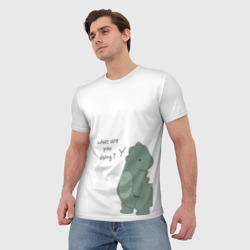 Мужская футболка 3D Динозавр - крупный парный принт - фото 2