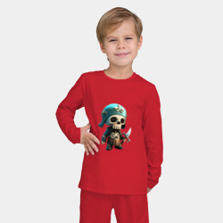 Детская пижама с лонгсливом хлопок Воин скелетон - фото 2