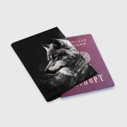 Обложка для паспорта матовая кожа Волк в белом дыму - фото 2