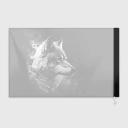 Флаг 3D Волк в белом дыму - фото 2