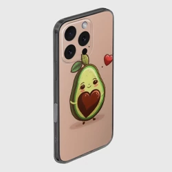 Чехол для iPhone 16 Pro силиконовый с защитой камеры Влюбленная авокадо - парные - фото 2